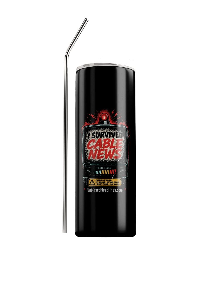 I Survived Cable News (TV Panic-Meter) Stainless Steel Tumbler product image (1)