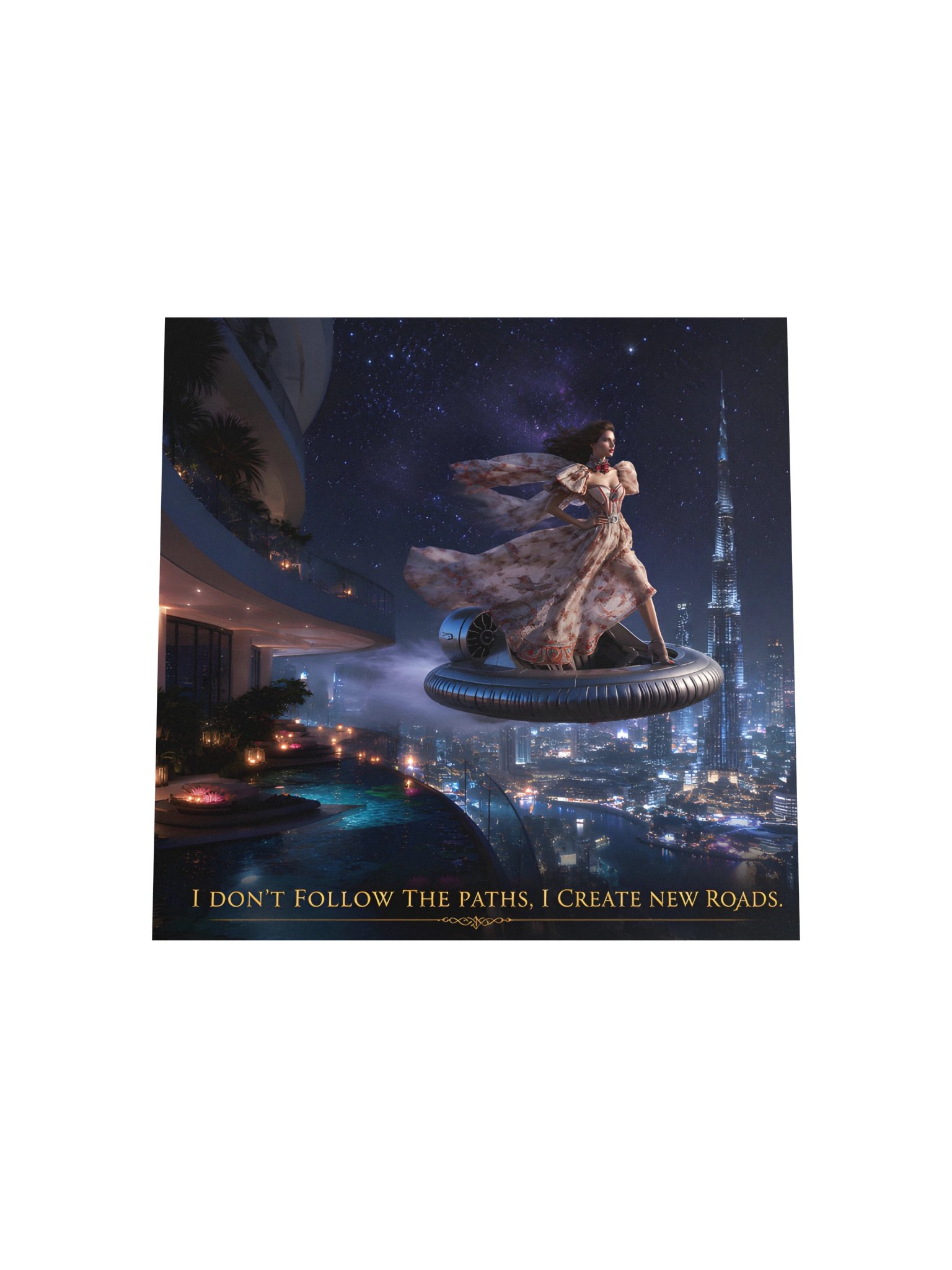 Futuristic Woman Empowerment Poster, Future Tech, Gamer & Entrepreneur 10x10 Digital Art product image (6)