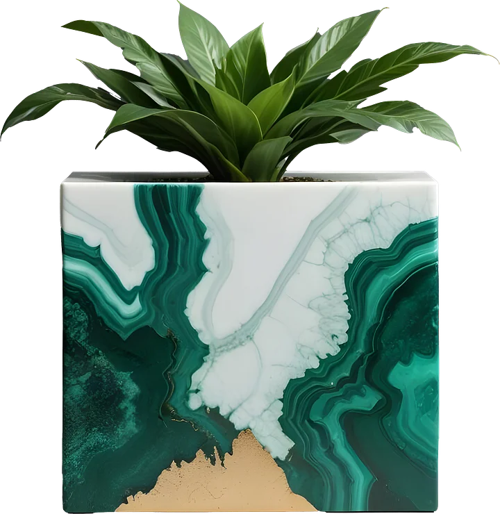 Aurora Verde - Vase Quartz & Malachite png product image (1)