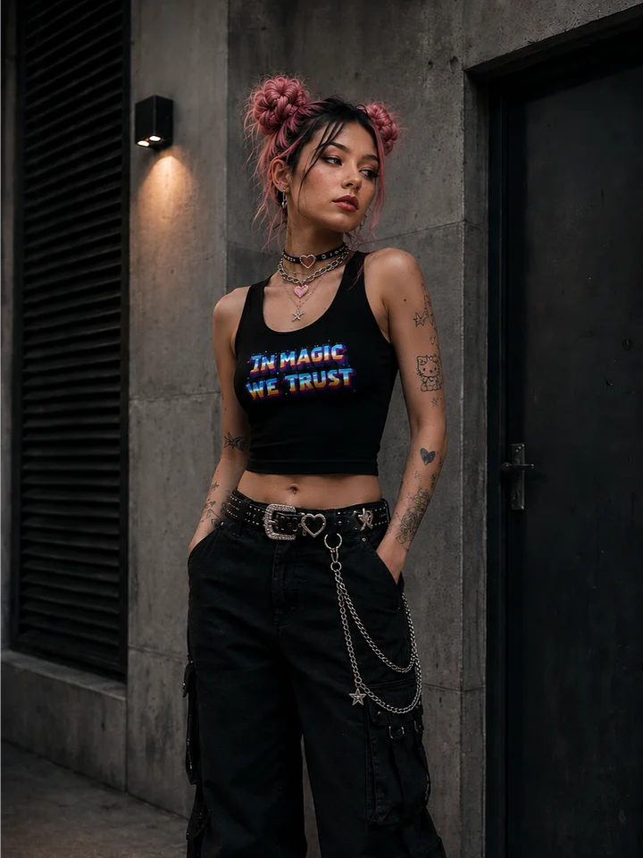 In Magic We Trust All-Over Crop Top product image (1)
