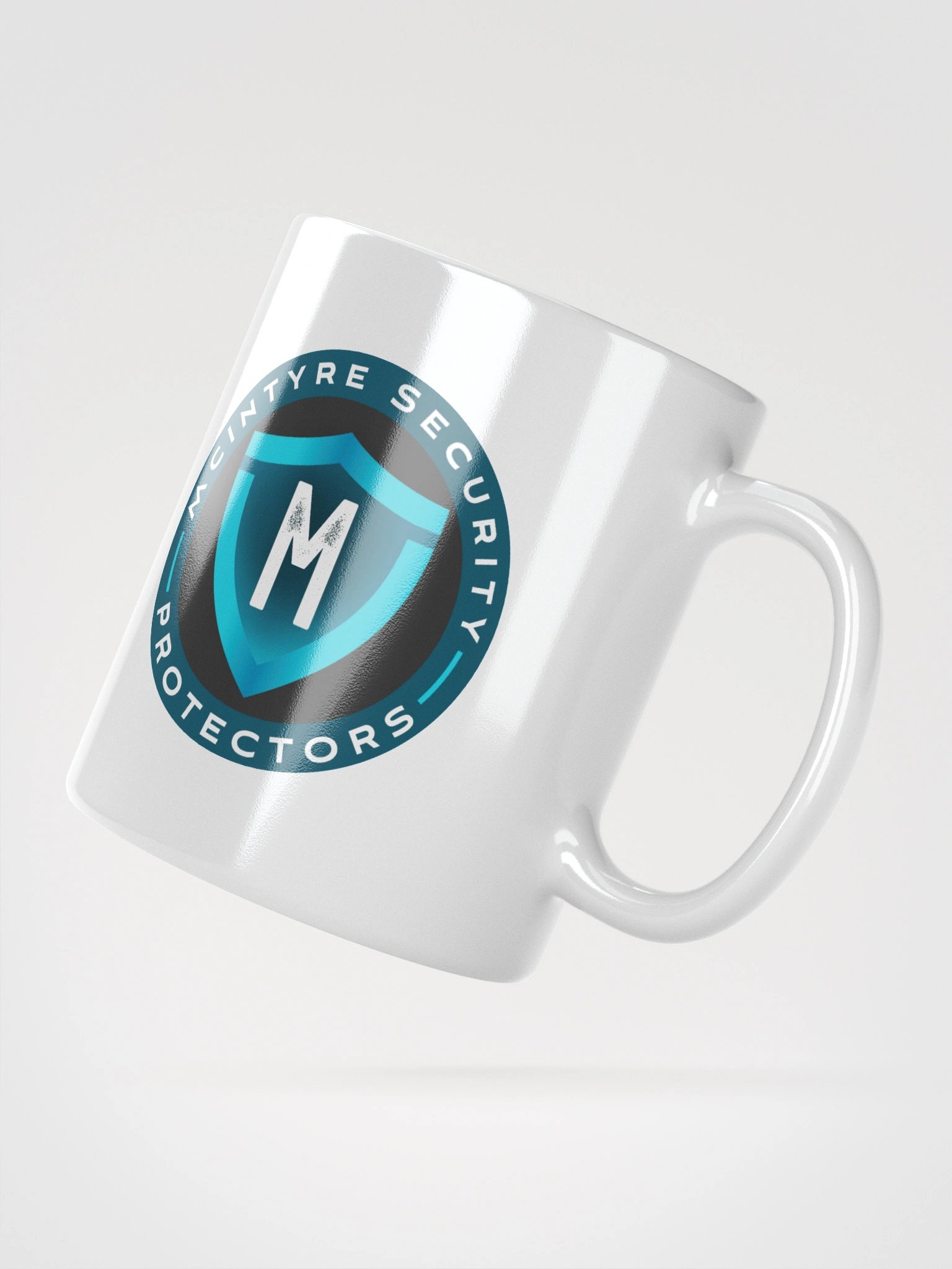 White Ceramic Coffee Cup - McIntyre Security Protectors product image (2)