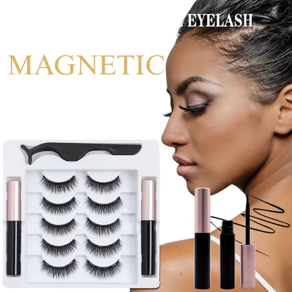 5-Pair Magnetic Eyelashes Set With Magnetic Eyeliner product image (1)