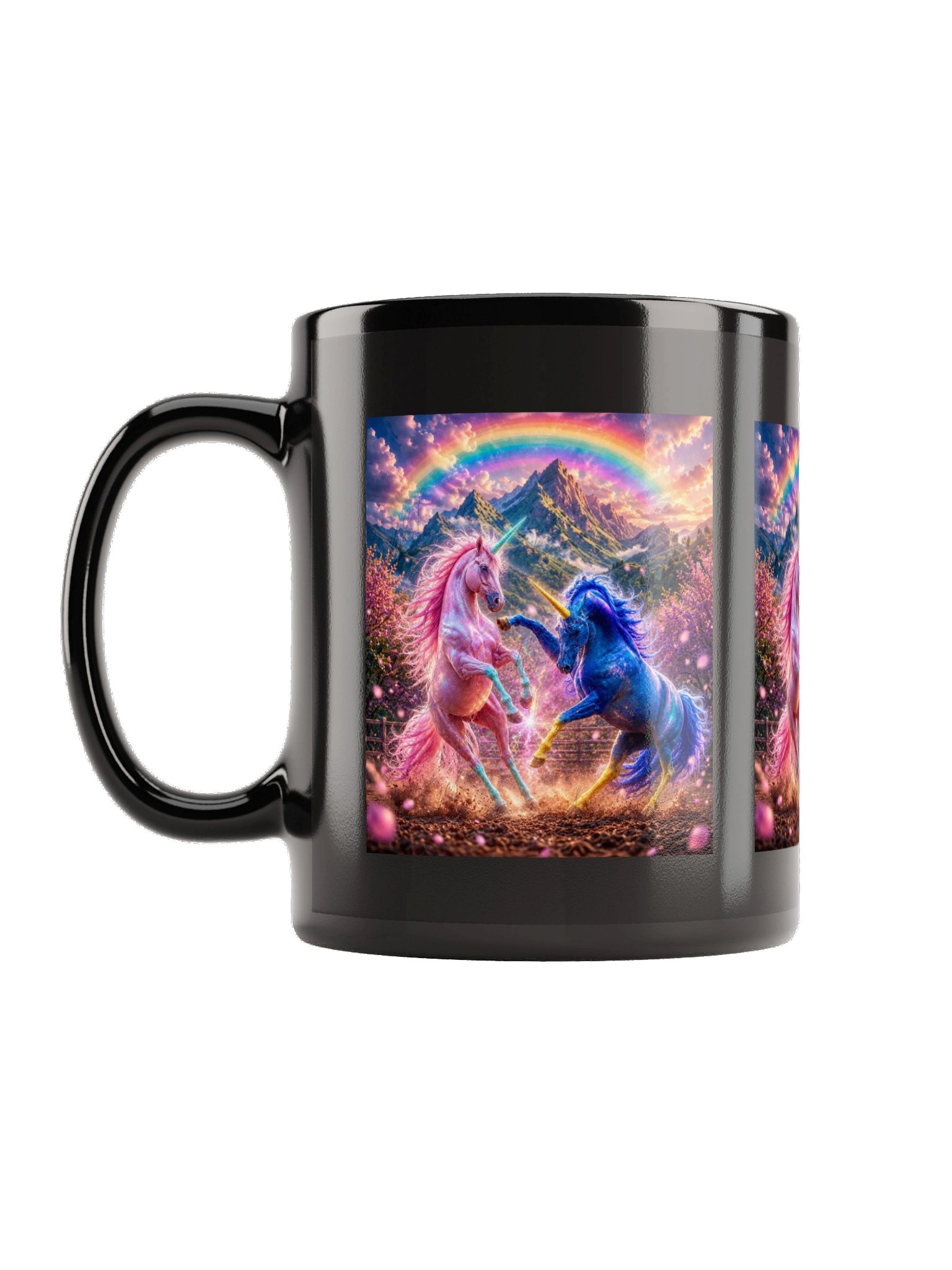 Fighting Unicorns Black Glossy Mug product image (7)