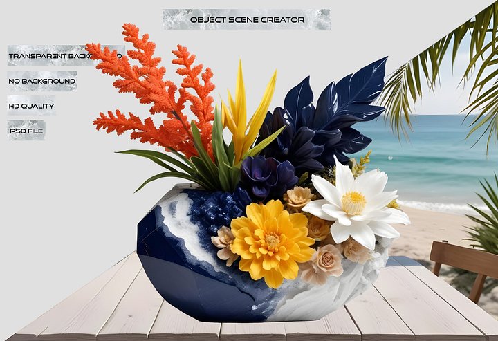 Golden Tides – Tropical Luxe Floral Arrangement PNG product image (2)