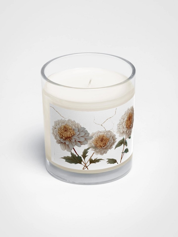 Kintsugi Dahlia Sticker Candle – Floral Resilience Home Decor product image (2)