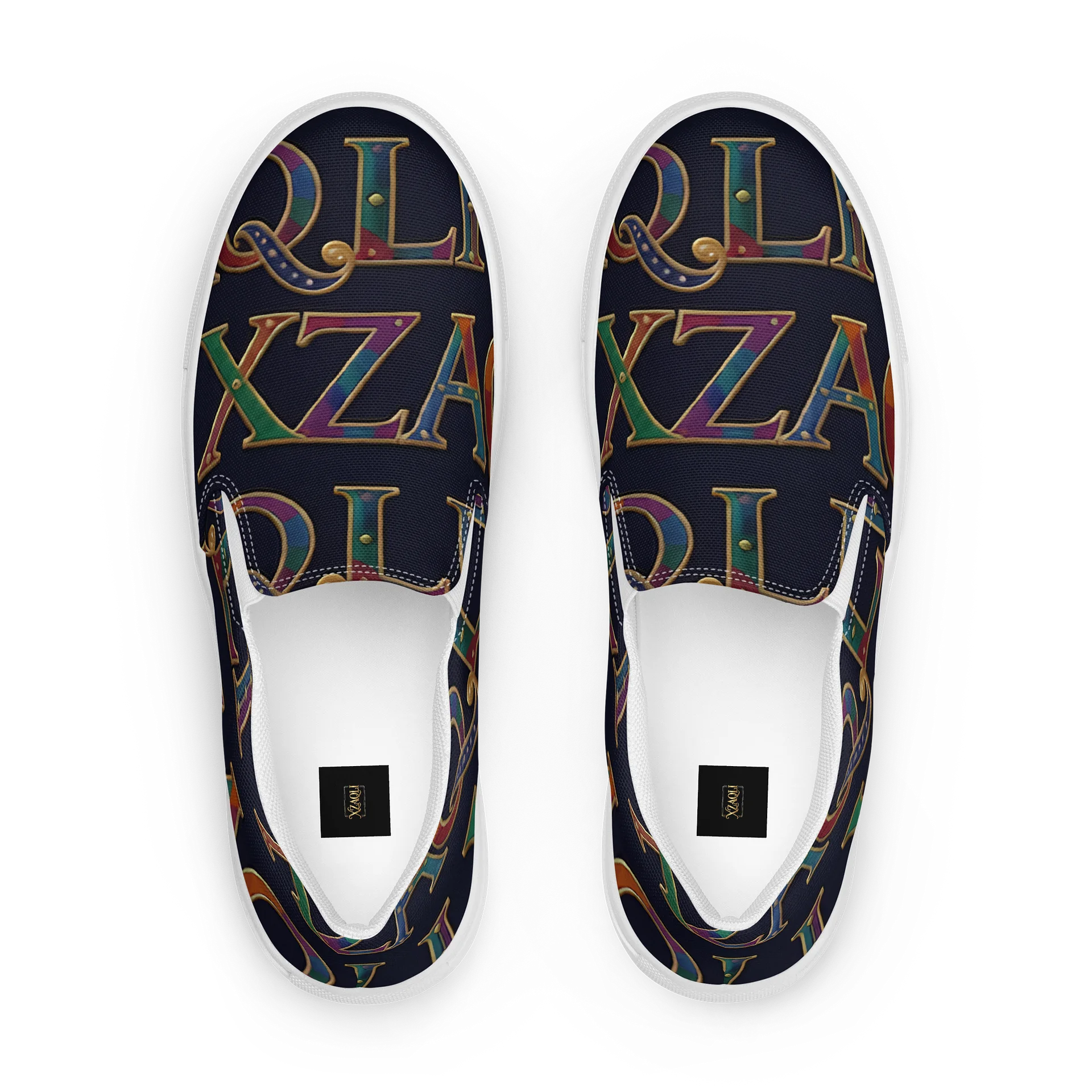 XZAQLI Monogram Women's Canvas Slip-On (Navy Blue) product image (4)