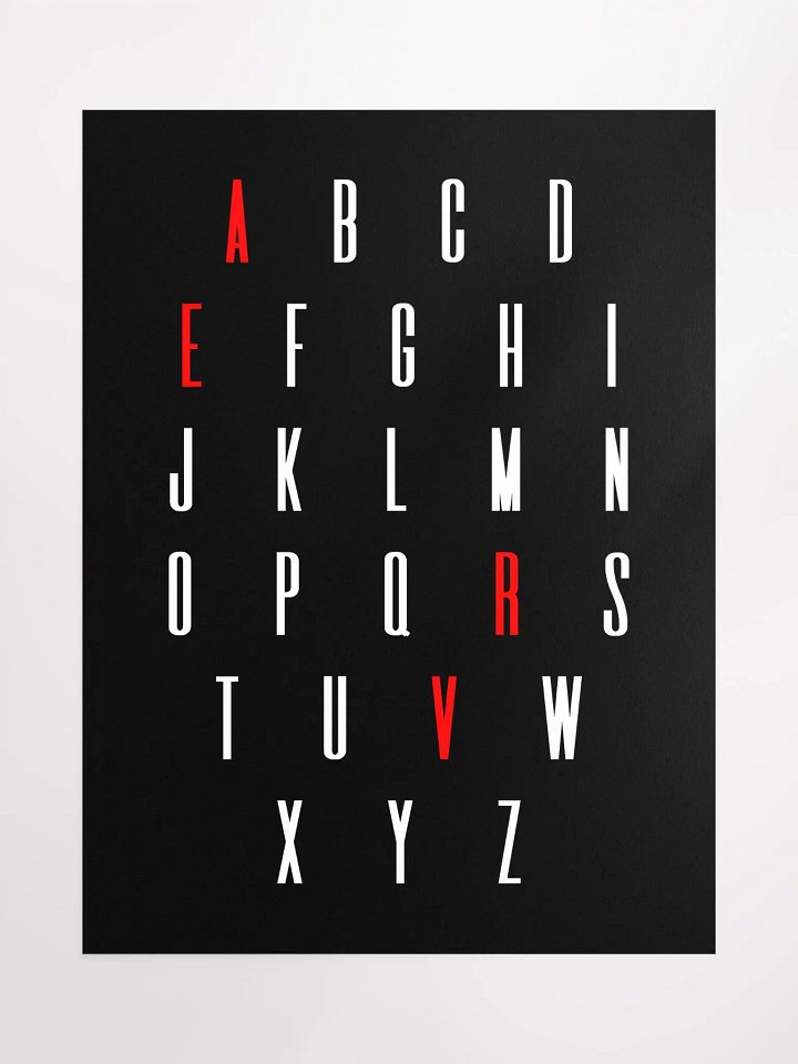 ALPHABET POSTER BLACK + FREE SHIPPING product image (1)