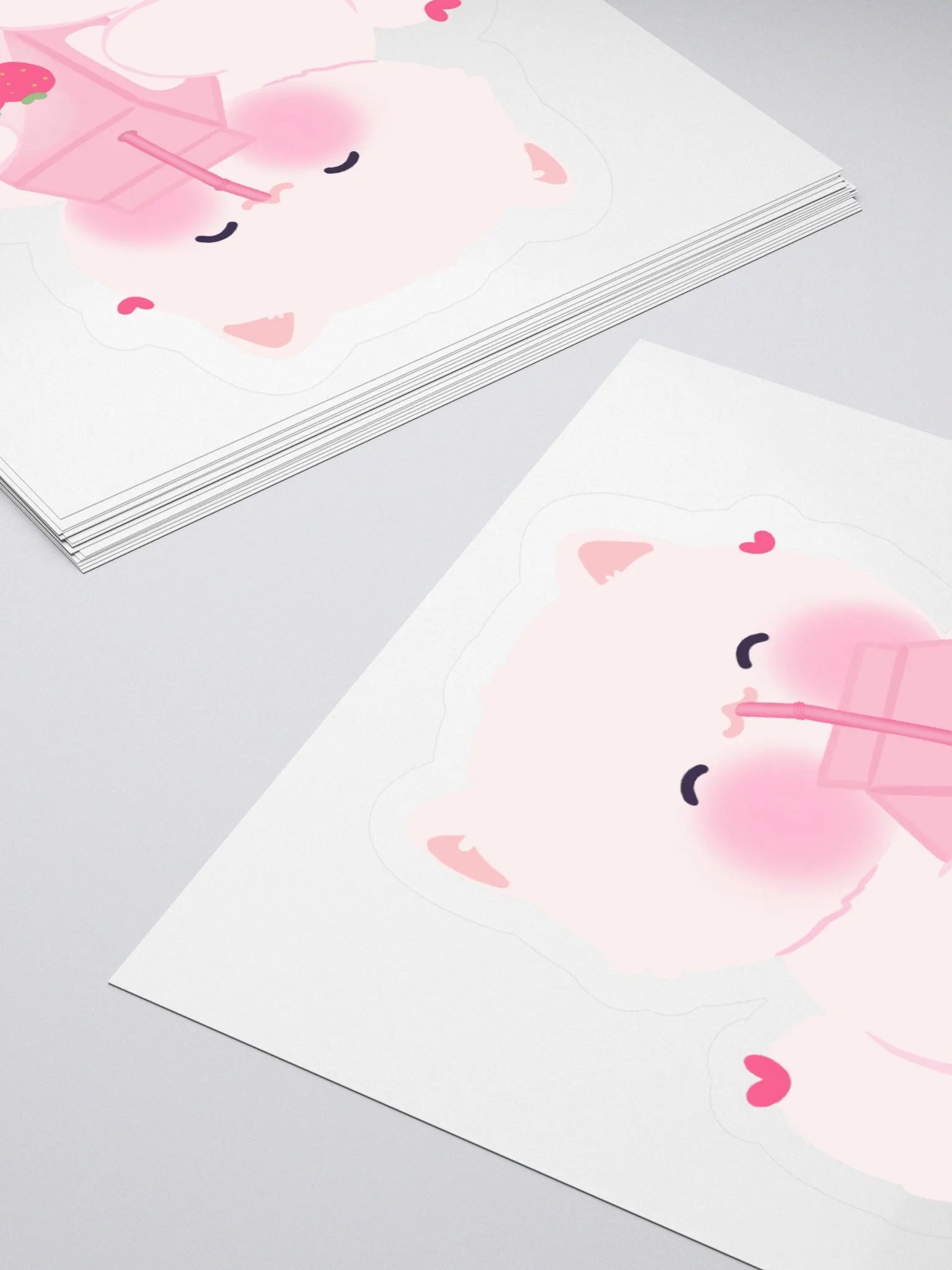 Strawberry Juice White Cat Sticker product image (7)