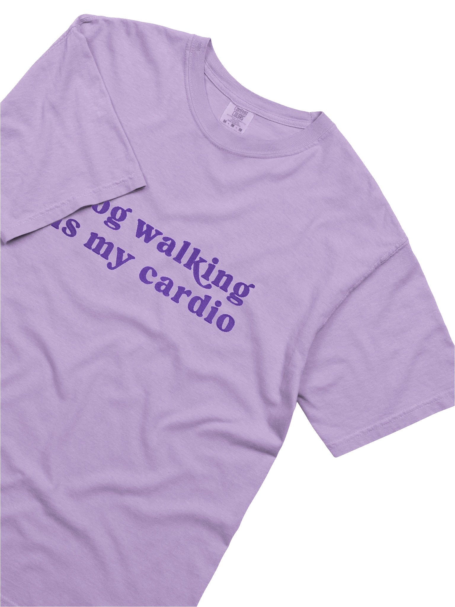 Dog Walking Is My Cardio T-Shirt(Embroidered) Low Contrast Design for Dog Lovers product image (8)