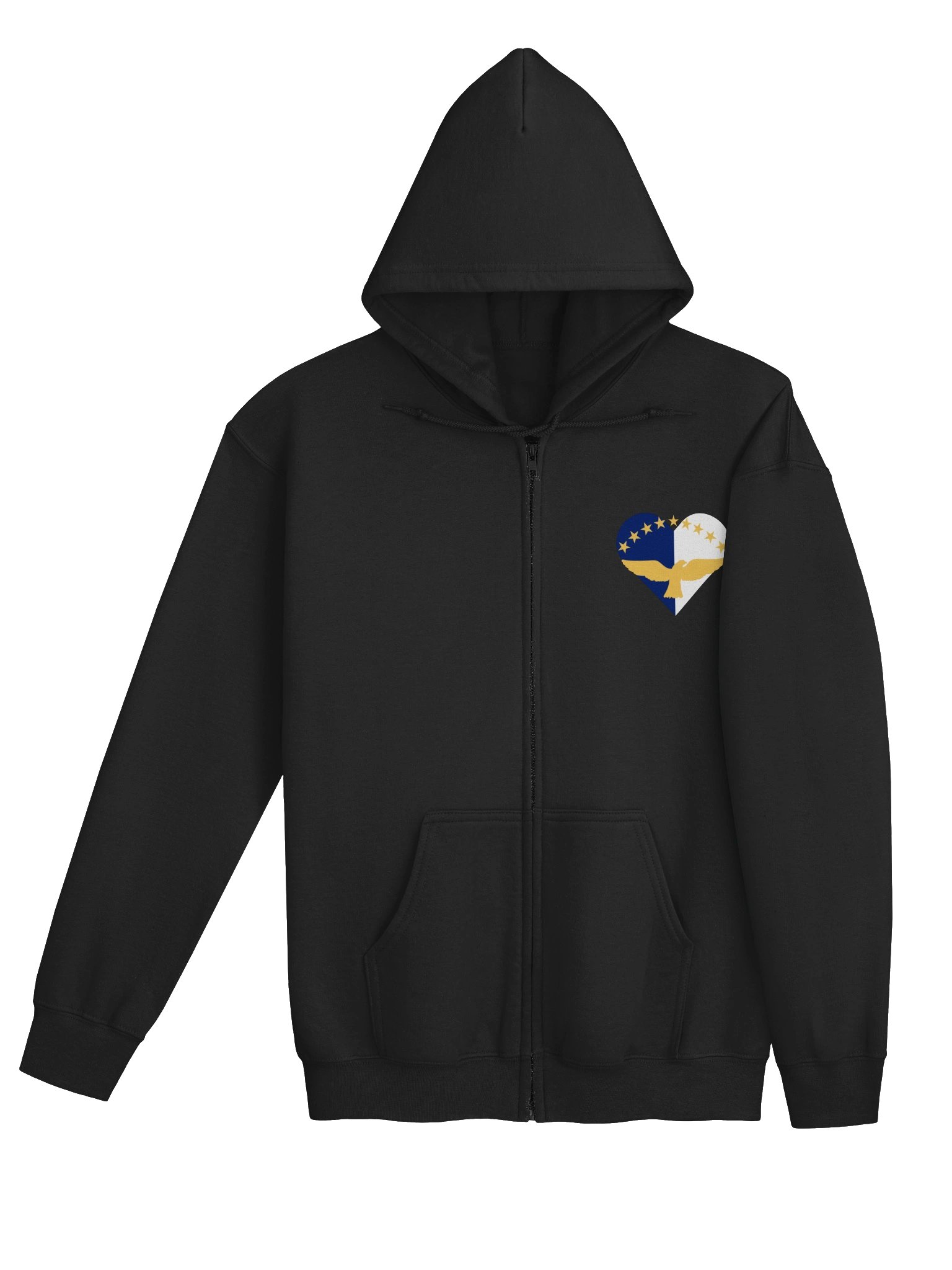 mais fica (azores egg) flag heart zip hoodie product image (4)