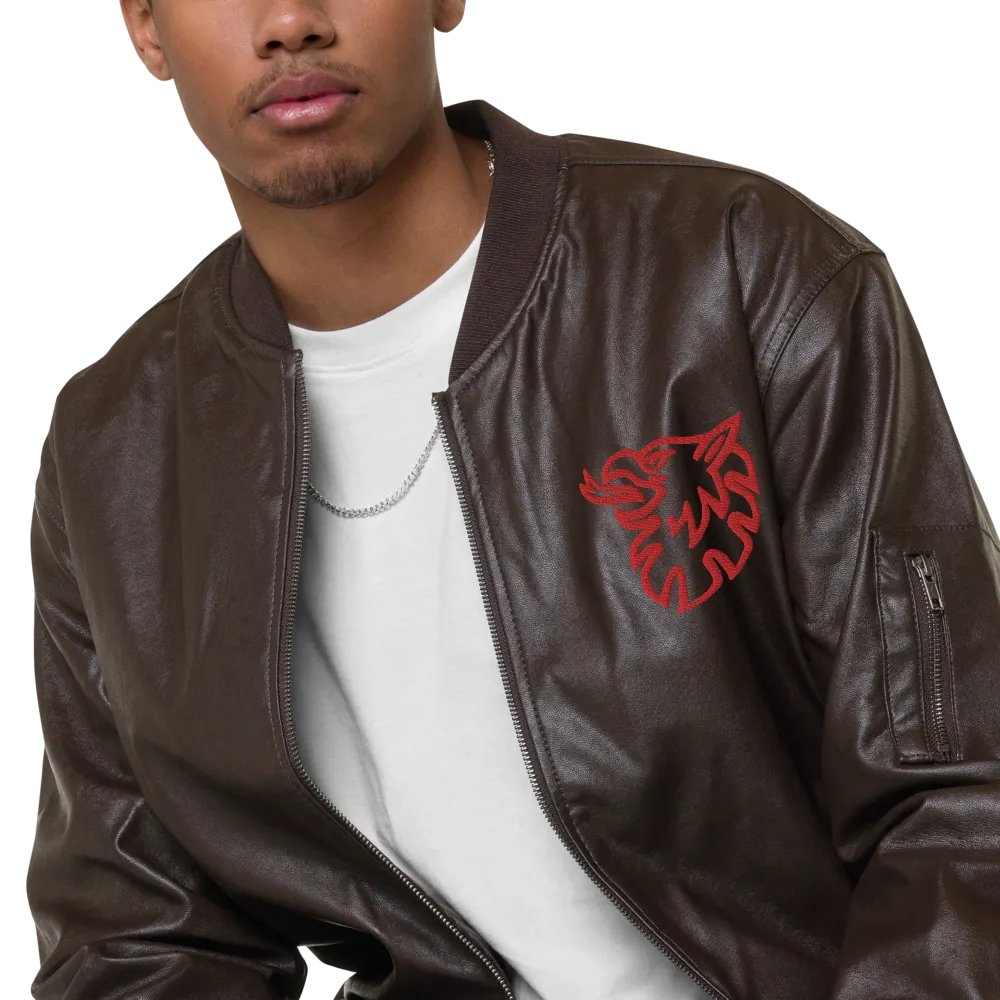 Faux Leather Bomber Jacket by Threadfast Apparel 395J/Grip Red product image (18)