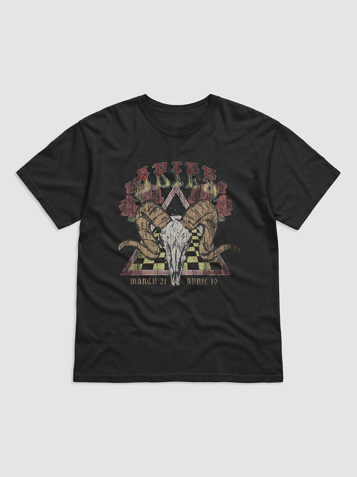 Aries Zodiac Sign Tee | Art Nouveau-Style Grunge Streetwear T-Shirt for March 21 and April 19 Birth Months product image (7)