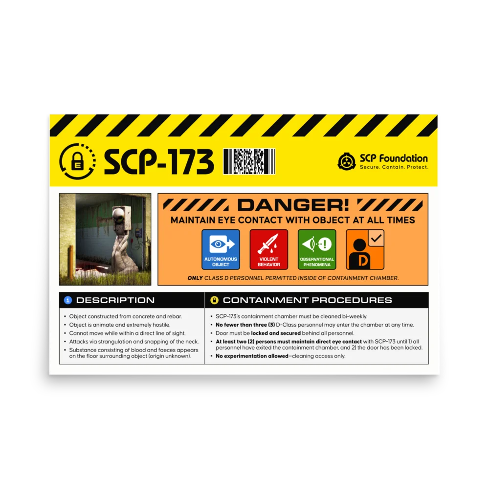 SCP-173 Wall Label Poster product image (1)