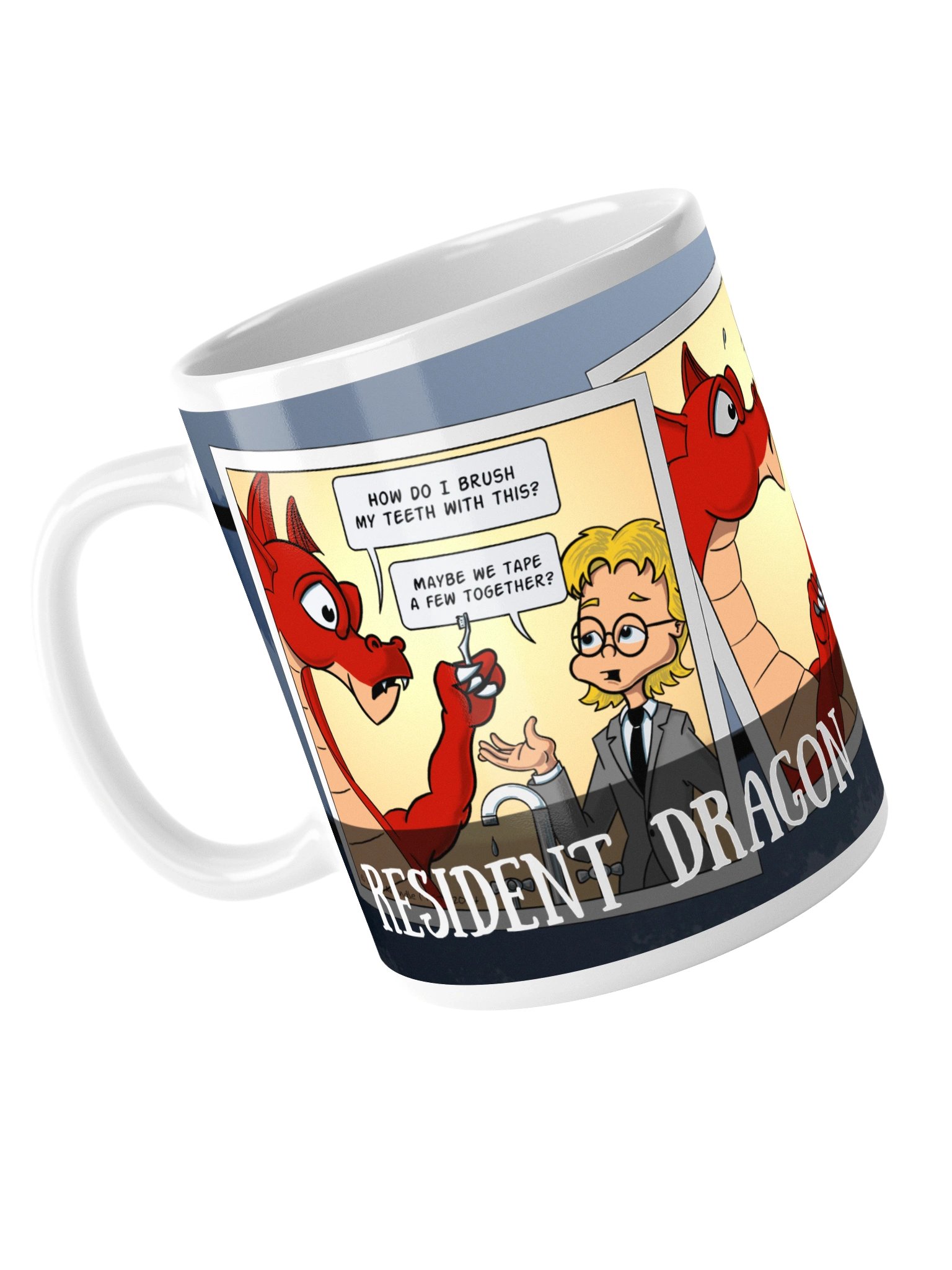 Resident Dragon Comic Right Toothbrush Three-Panel Mug product image (5)