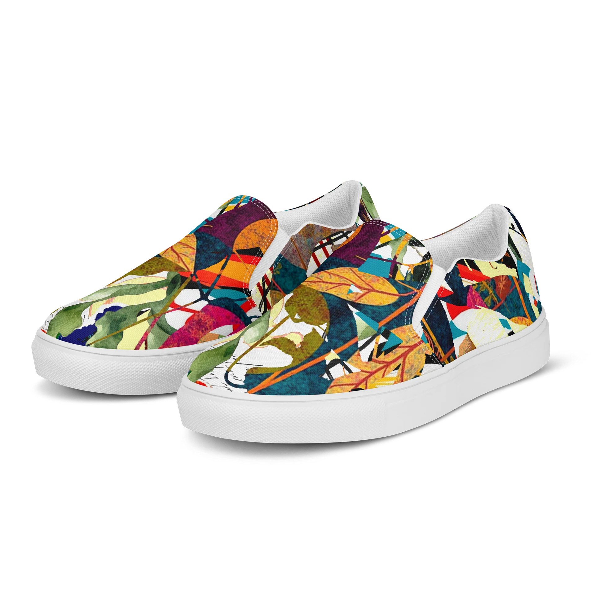 Vibrant Abstract Floral Slip-On Canvas Shoes product image (3)