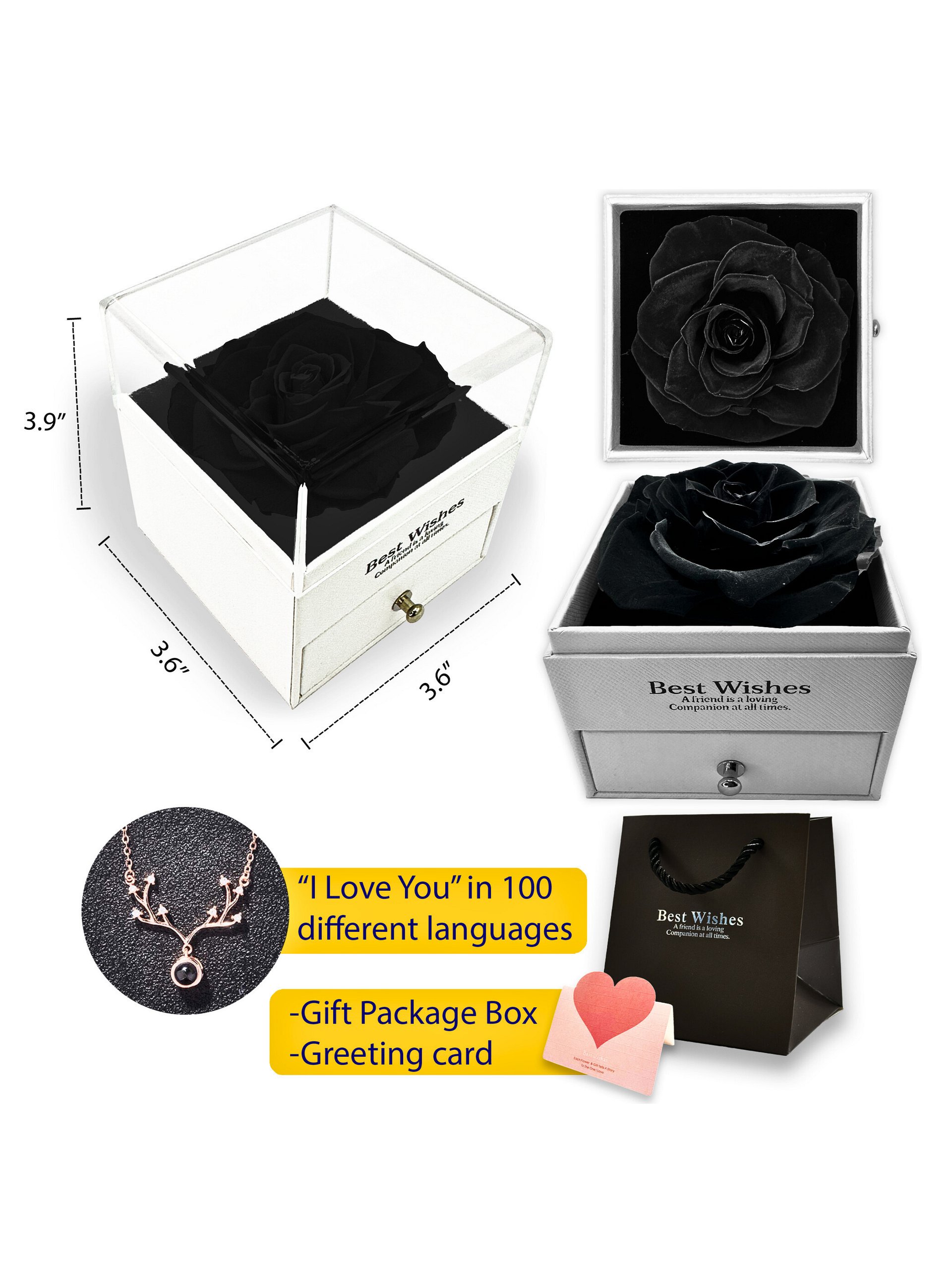 Eternal Rose Gift Box with "I Love You" Necklace – 100 Languages product image (4)