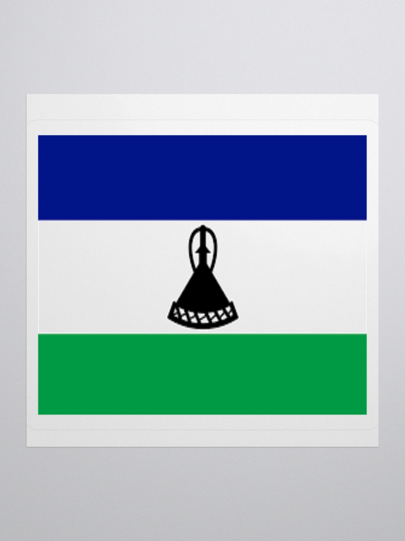 Lesotho Flag Sticker | Mokorotlo Hat Design | Durable Vinyl | 3 Sizes product image (2)