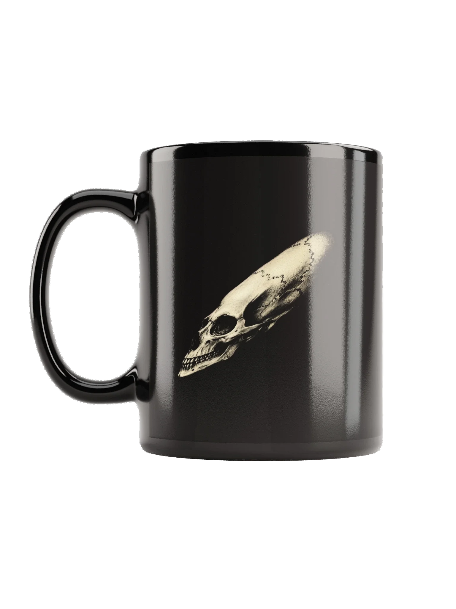 Anamorphic Skull Mug, Black