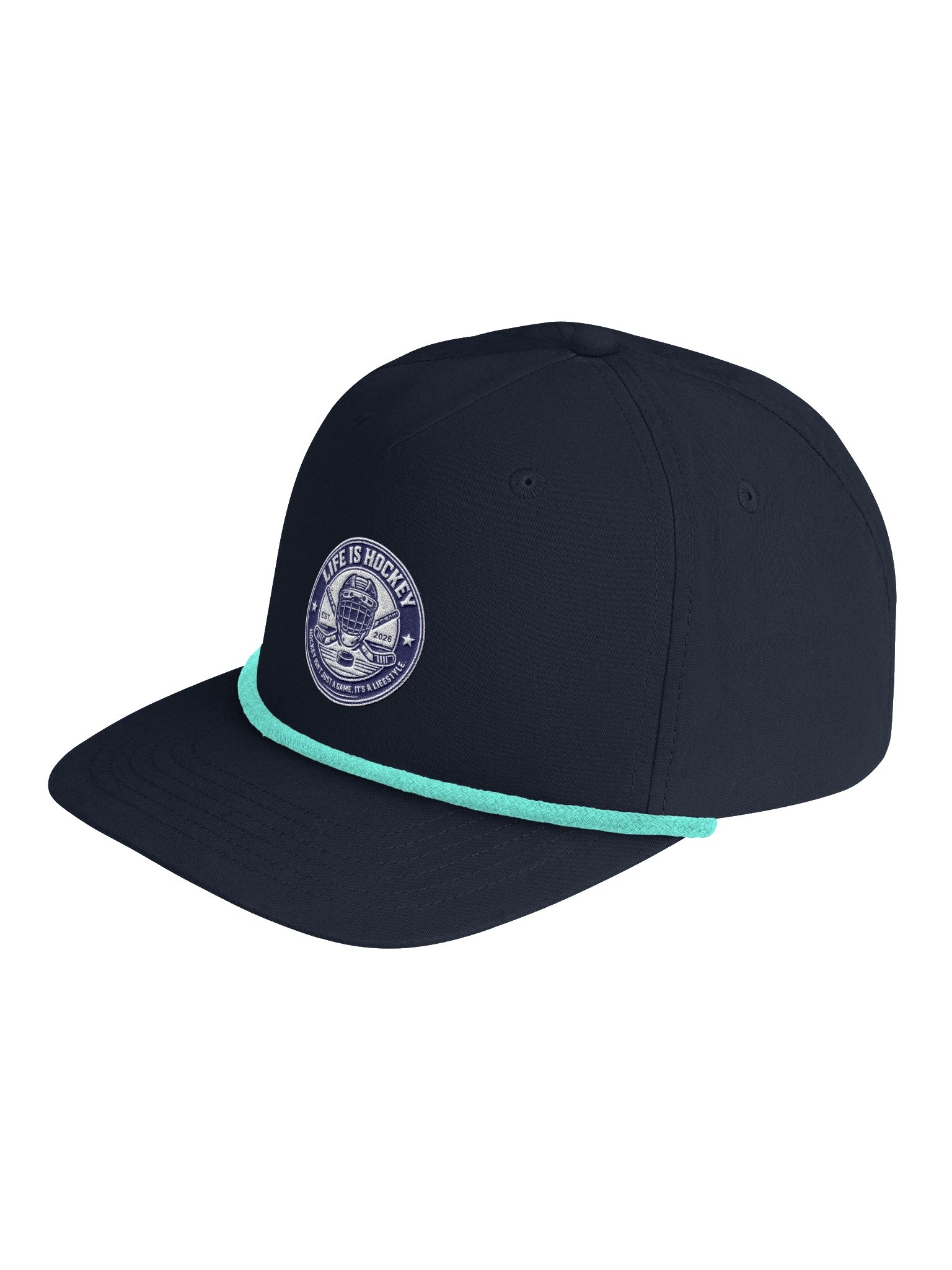 Life Is Hockey Golf Rope Hat (Navy Blue) product image (6)