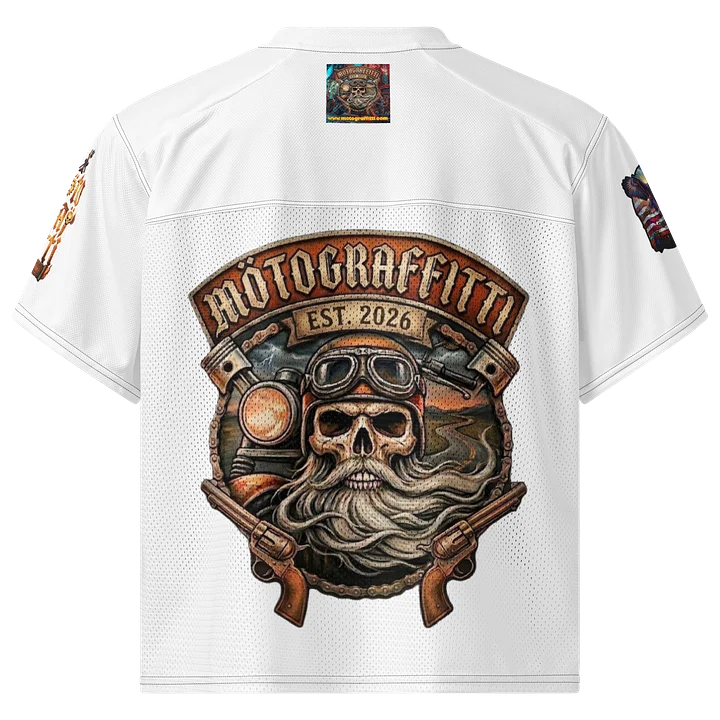 MötoGraffitti MotoMan White Football Jersey product image (2)