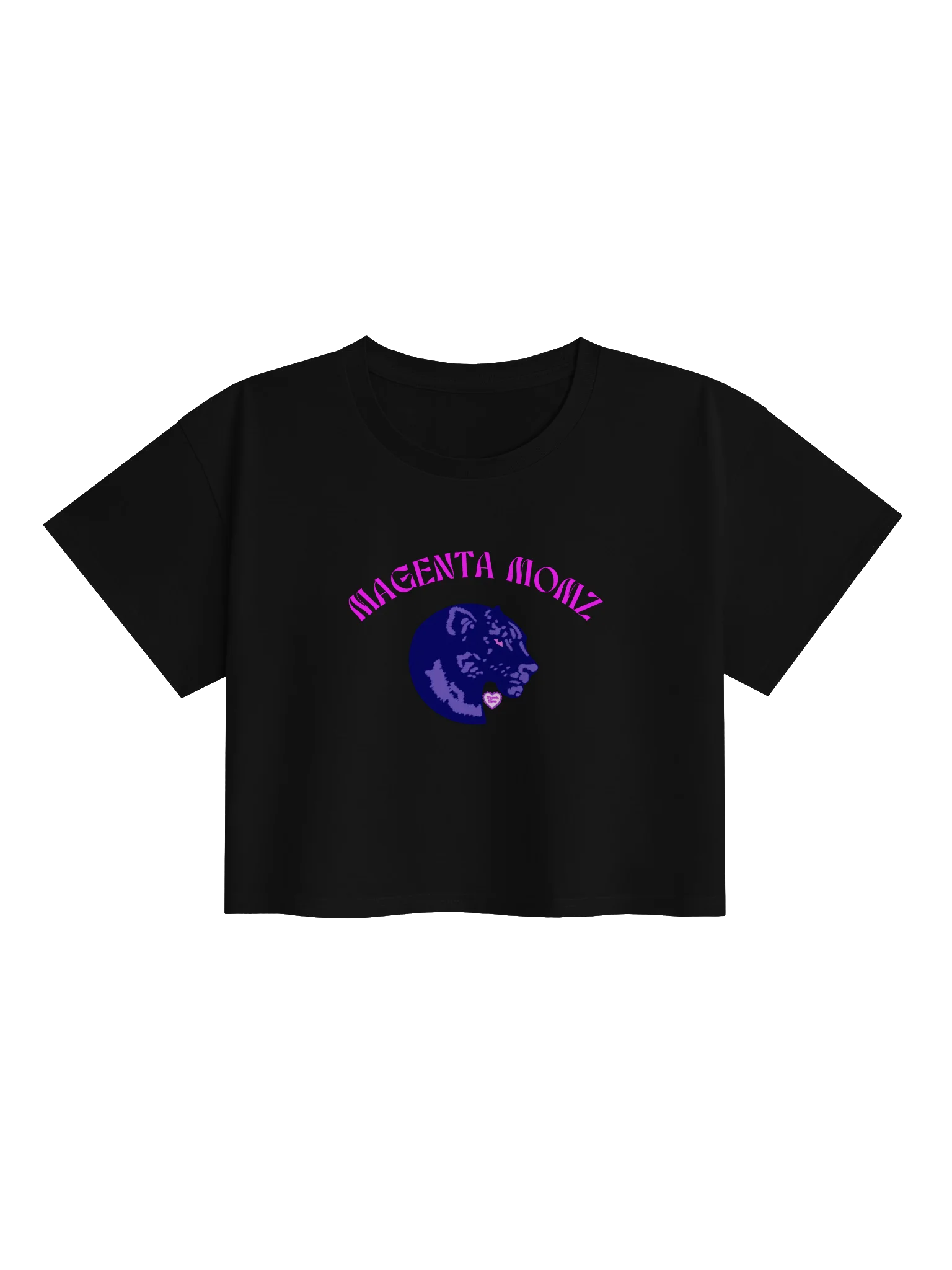 MAGENTA MOMZ PANTHER HEAD - CROP TEE TOO product image (1)