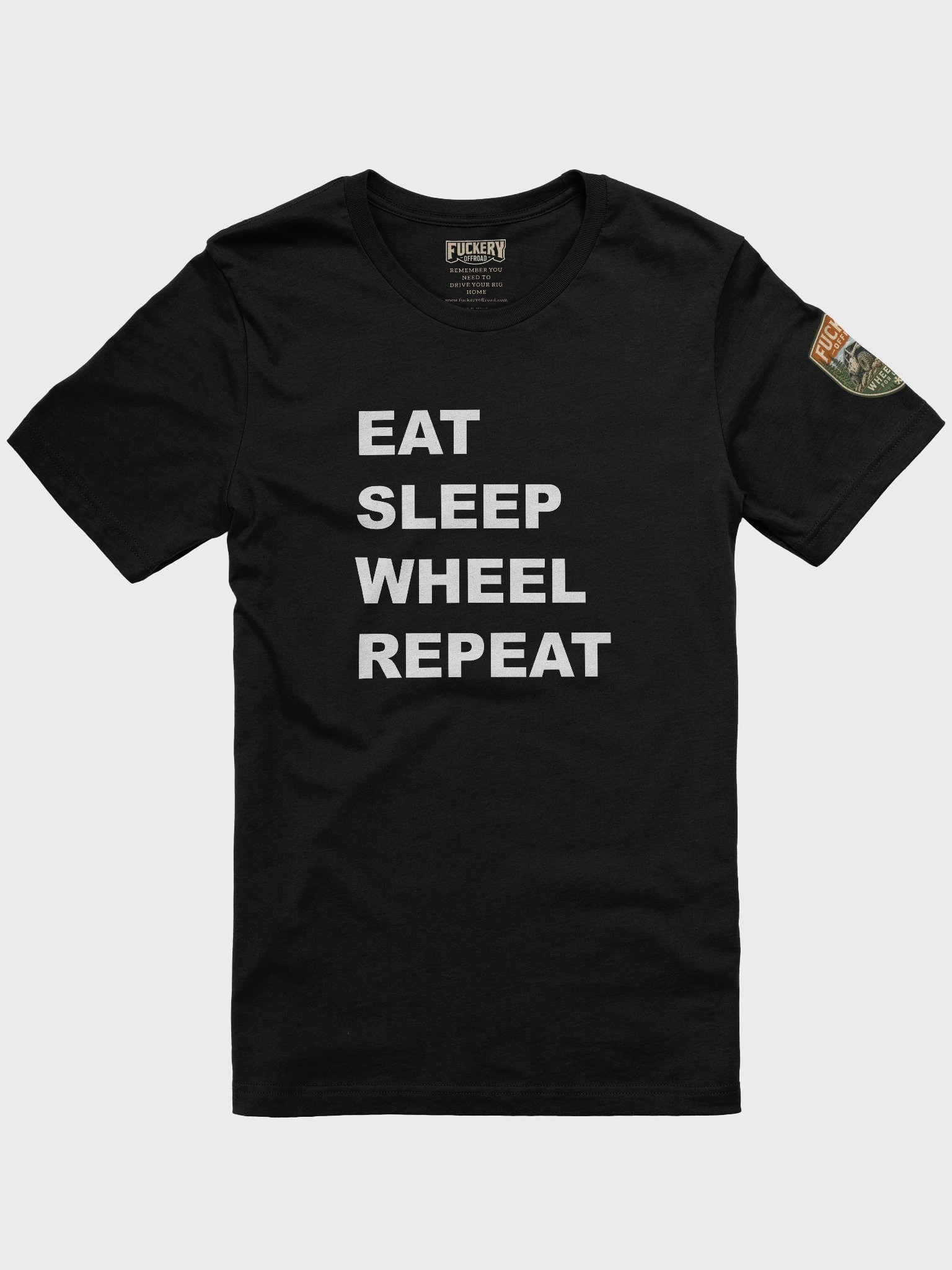 Unisex t-shirt with Eat Sleep Wheel Repeat product image (3)