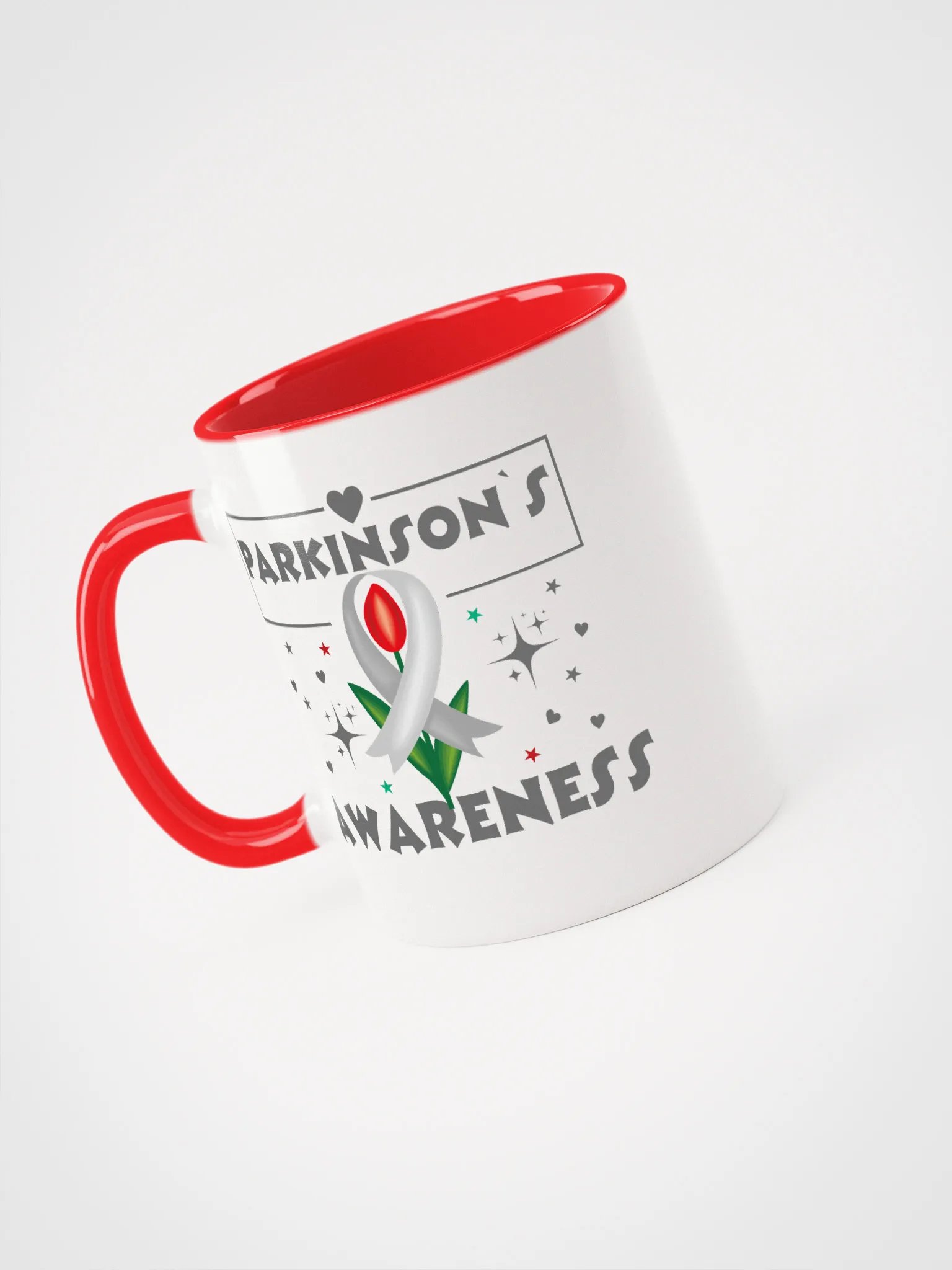 Parkinson's Awareness Red Tulip Ceramic Mug product image (3)