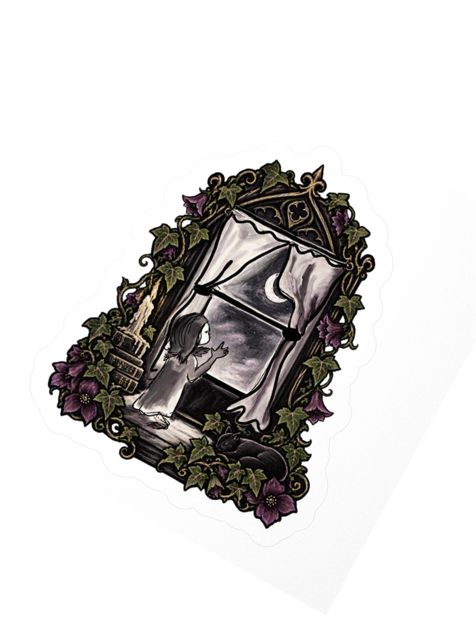 Moonlit Gothic Window Kiss Cut Sticker product image (5)