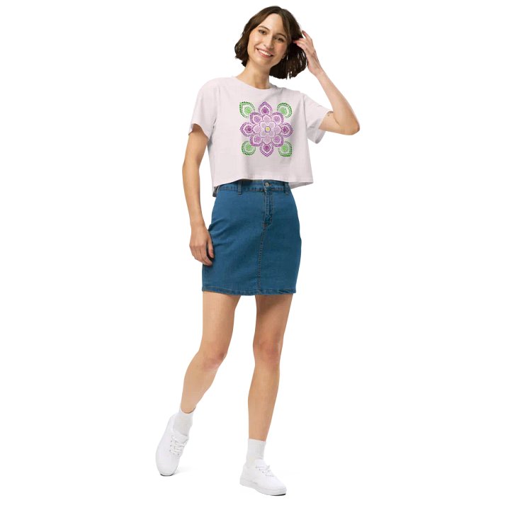 Purple and Green Mandala Women's Crop Top product image (27)