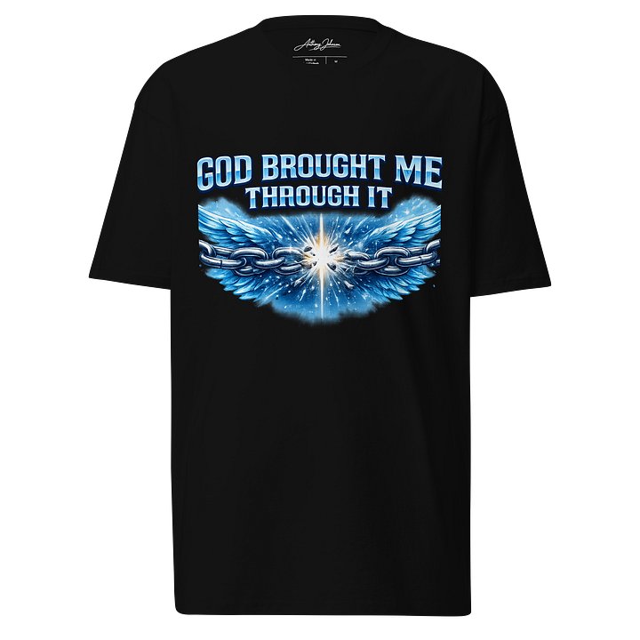 God Brought Me Through It Black Tee product image (1)