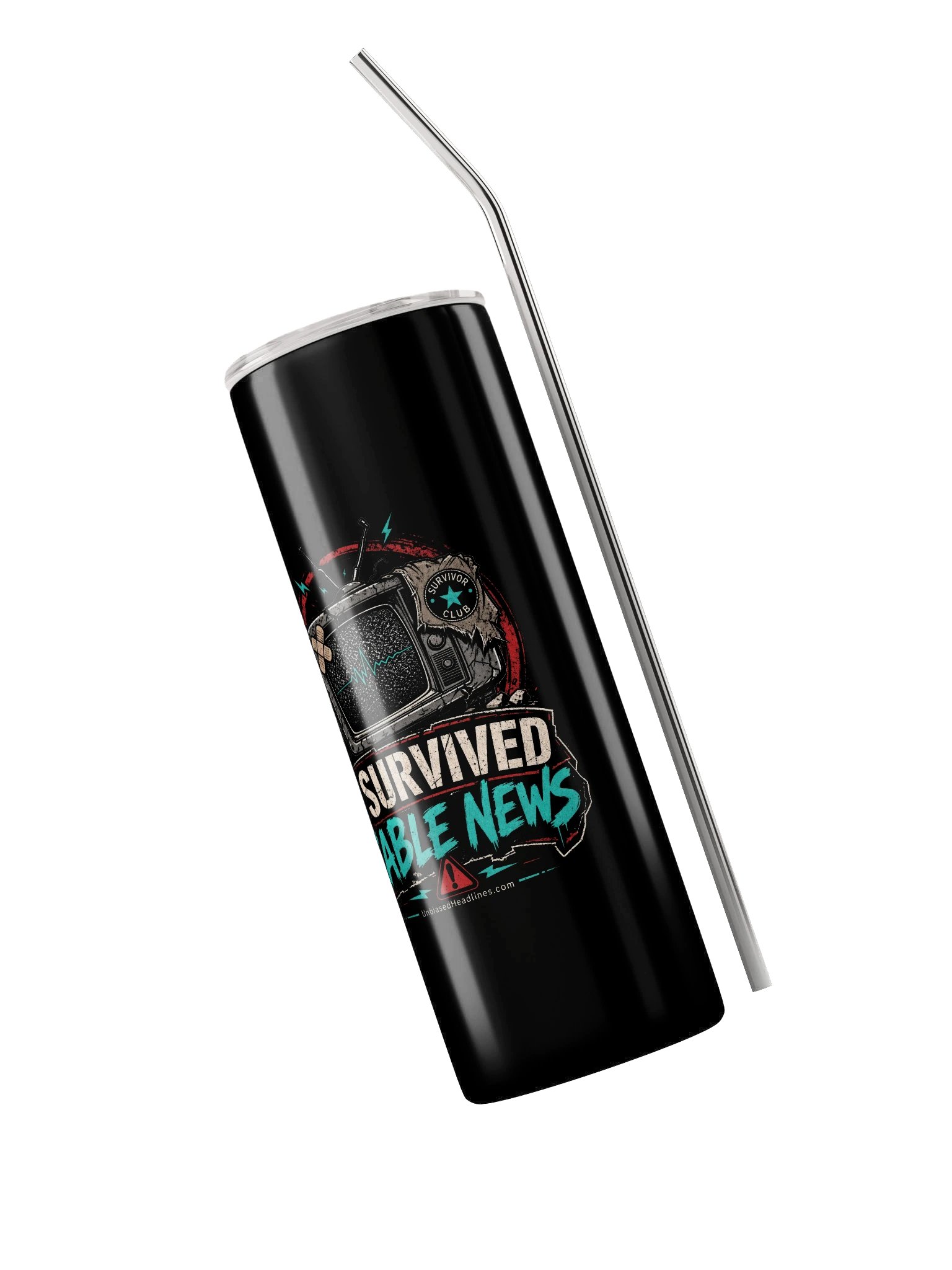 I Survived Cable News Stainless Steel Tumbler product image (3)