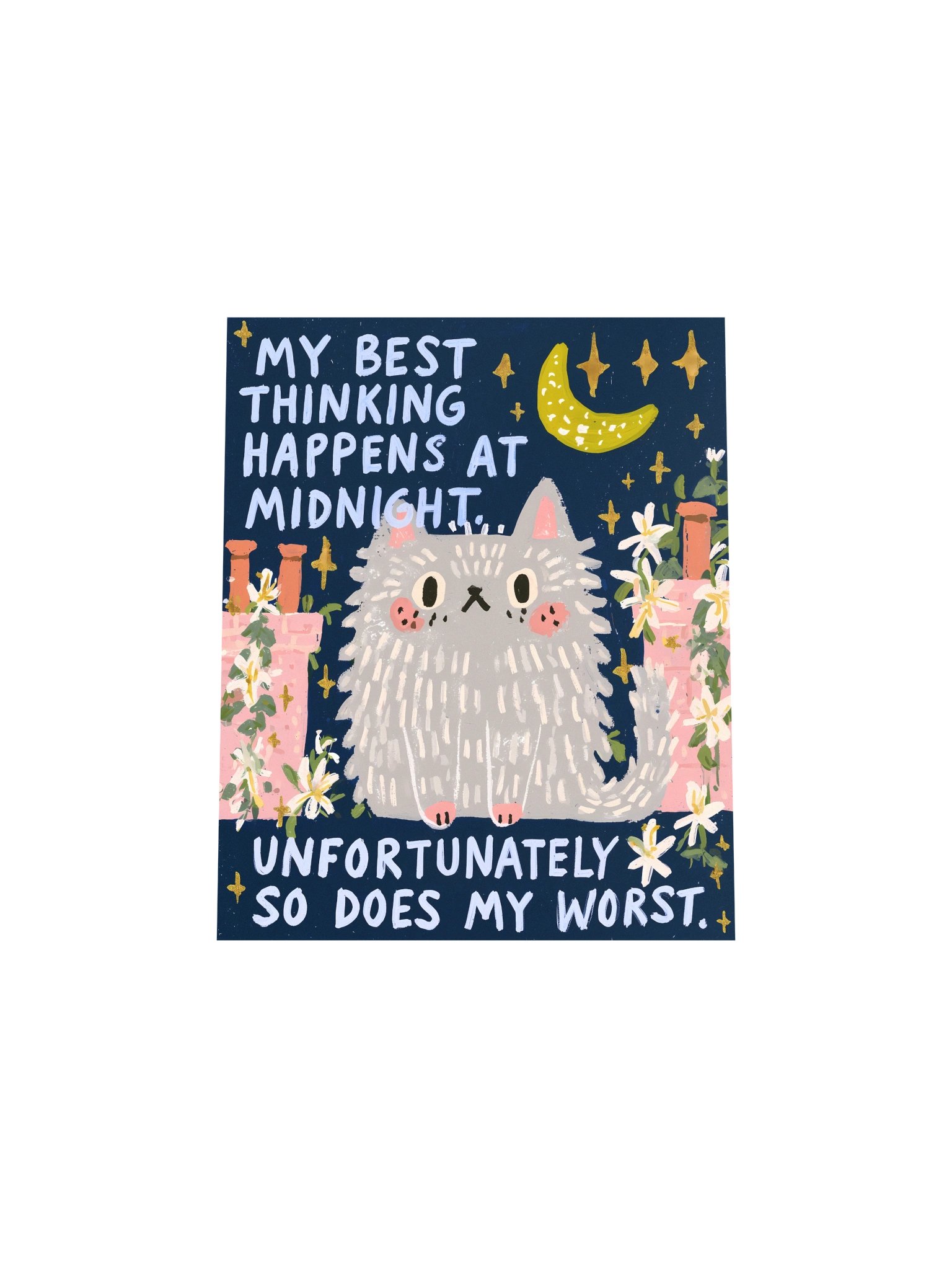 Midnight Thinking Cat Poster product image (19)