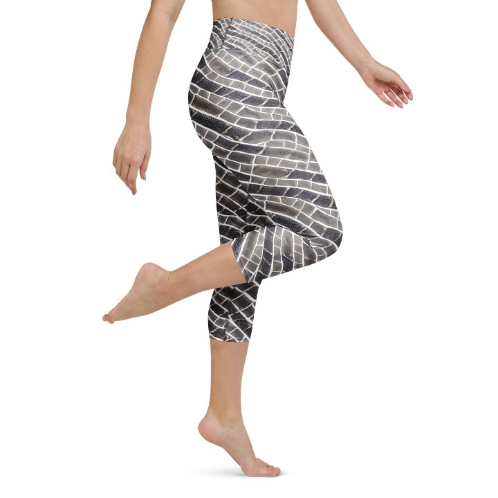 Grey Snake Skin Capri Leggings product image (1)