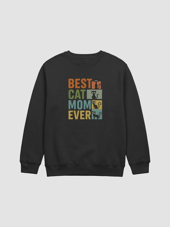 Best Cat Mom Ever Crewneck Sweatshirt – Retro Cat Lover Gift for Women product image (1)