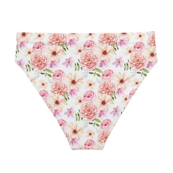 Watercolour Floral Pattern High Waisted Bikini Bottom - V3 product image (2)