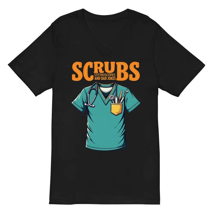SCRUBS Stethoscopes and Jokers V-Neck Tee product image (3)