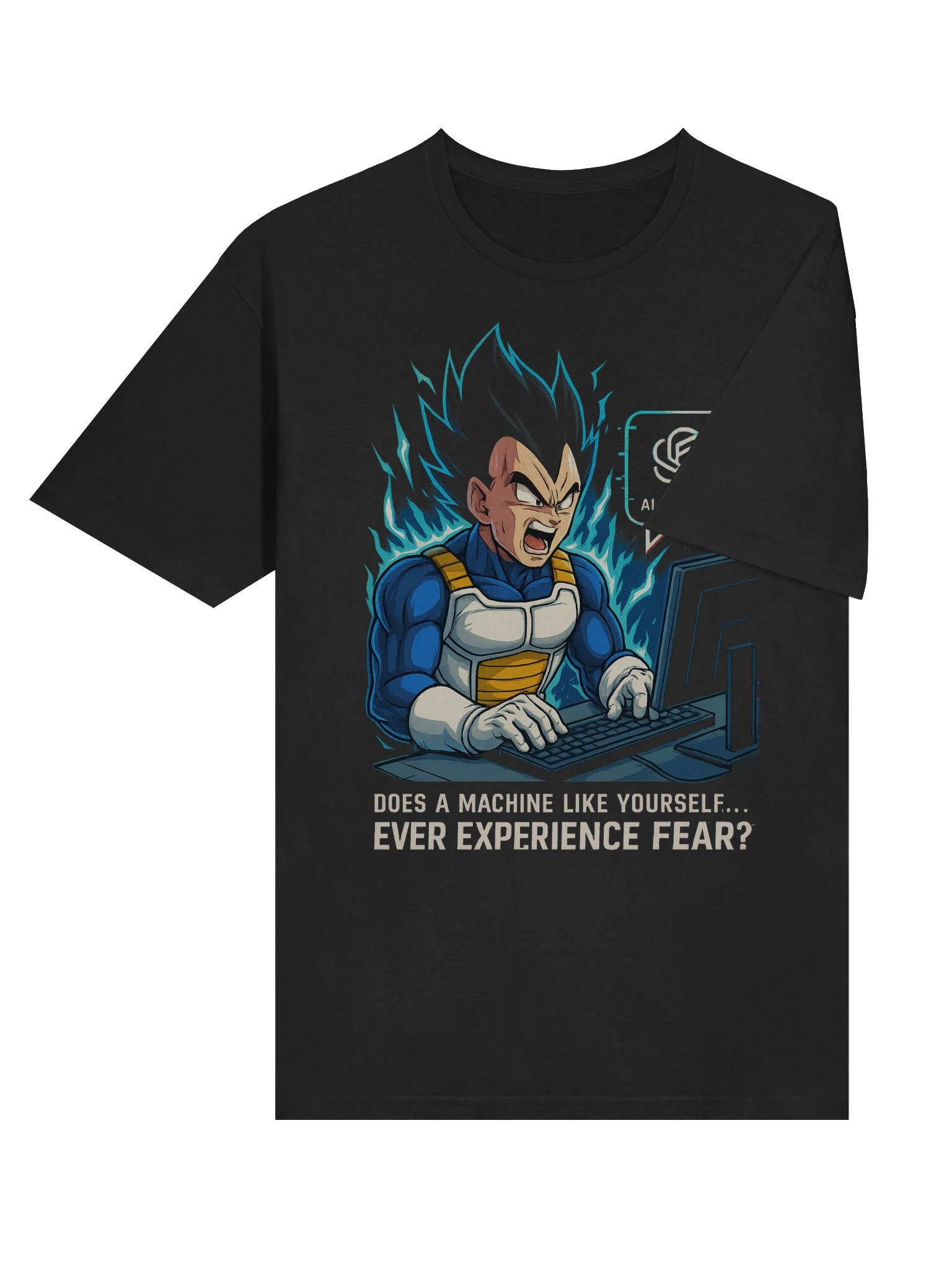Vegeta Fear AI T-Shirt | Dragon Ball Z x ChatGPT Meme Tee product image (6)