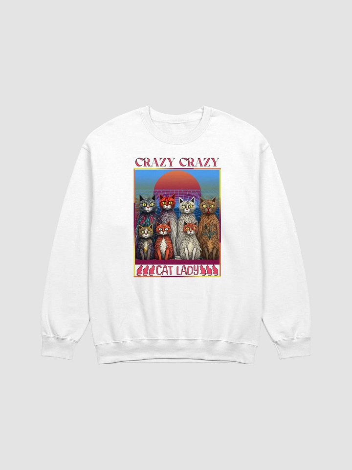 Crazy Crazy Cat Lady Whimsical Sunset Crewneck product image (21)