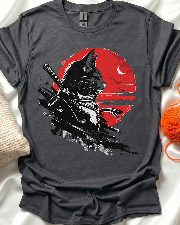Samurai Cat Warrior T-Shirt product image (3)