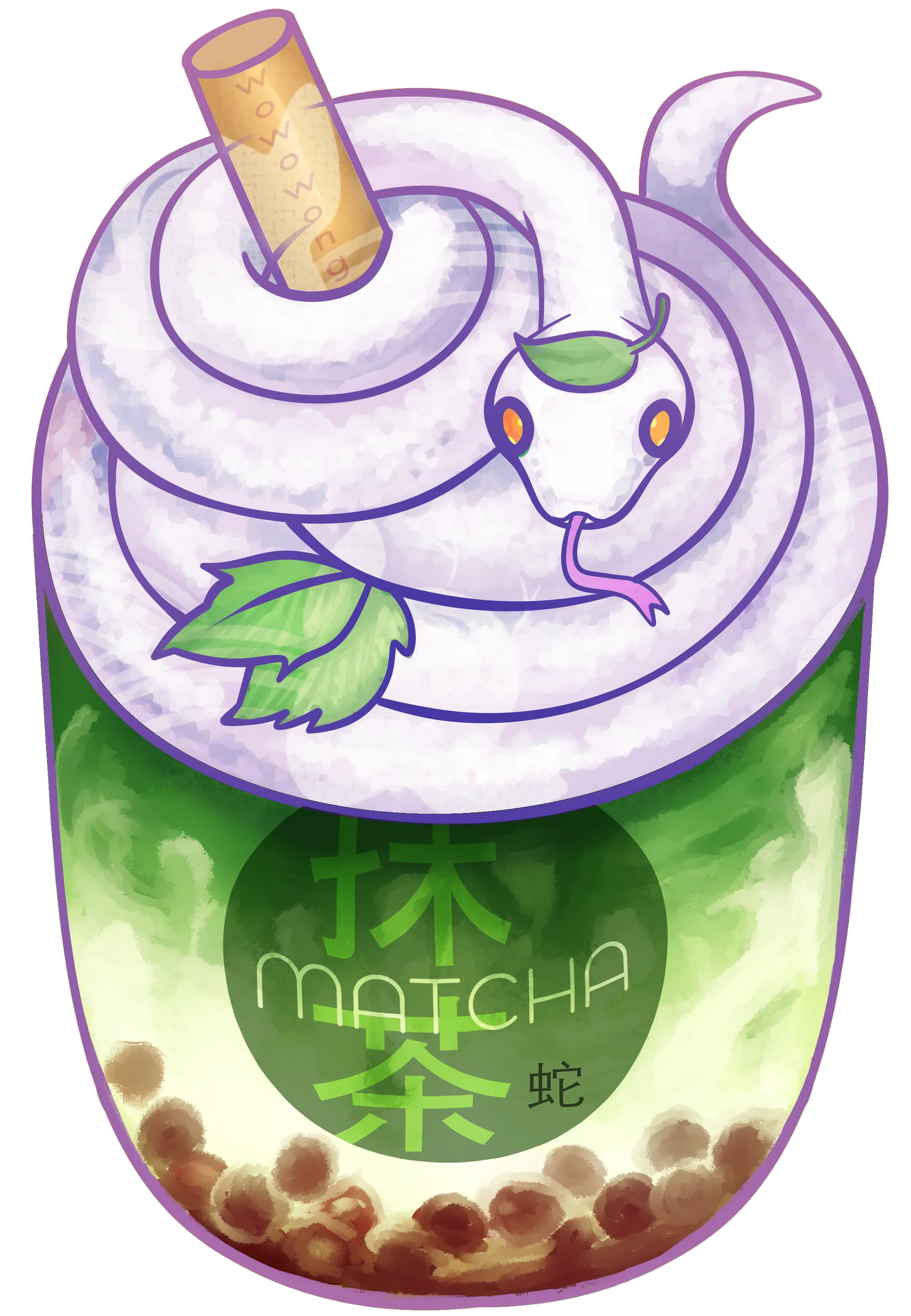 Zodiac Drinks - Matcha Snake Green Tea - Sticker product image (2)