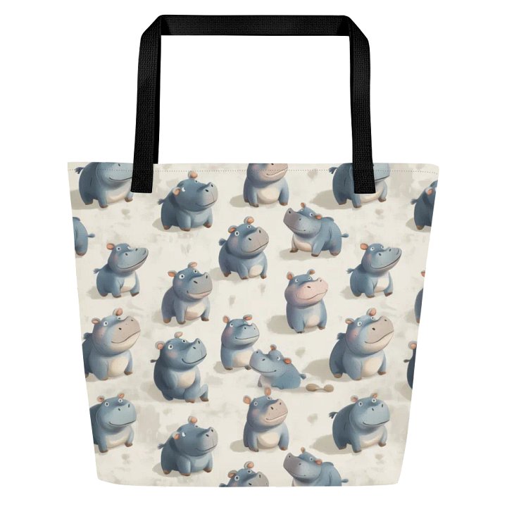 Adorable Hippo Pattern Tote Bag product image (1)