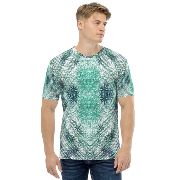 Shades Of Green Geometric Pattern T-Shirt product image (1)