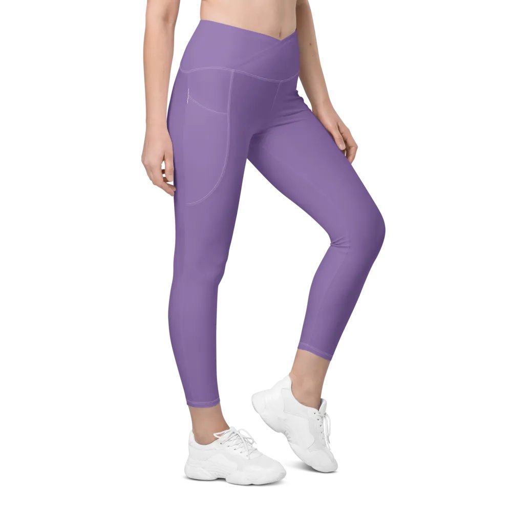 Purple Crossover Leggings with Pockets product image (6)