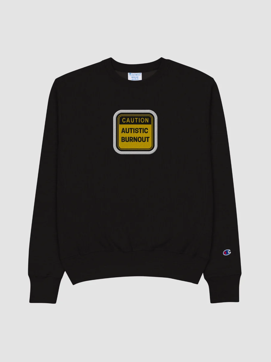 CAUTION: ASD BURNOUT (bubble design) embroidered Champion Crewneck product image (1)