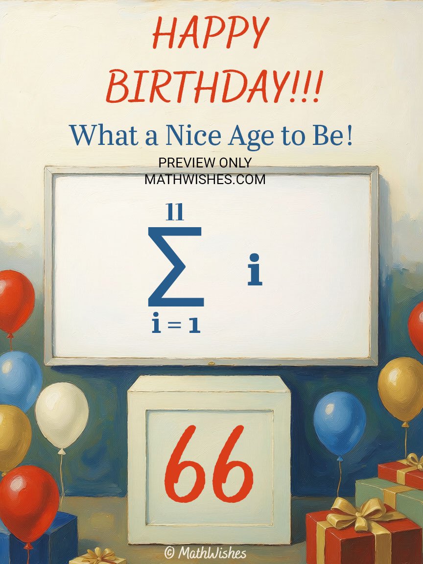 66th Birthday Card - Summation Formula product image (1)