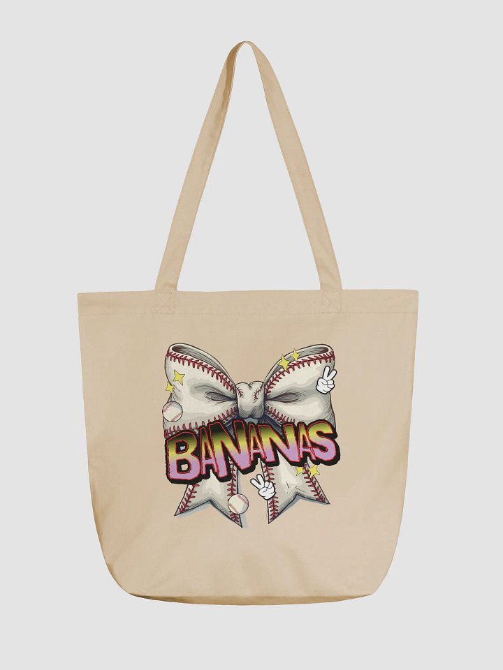 Bananas Bow Baseball Playful Eco Tote product image (5)