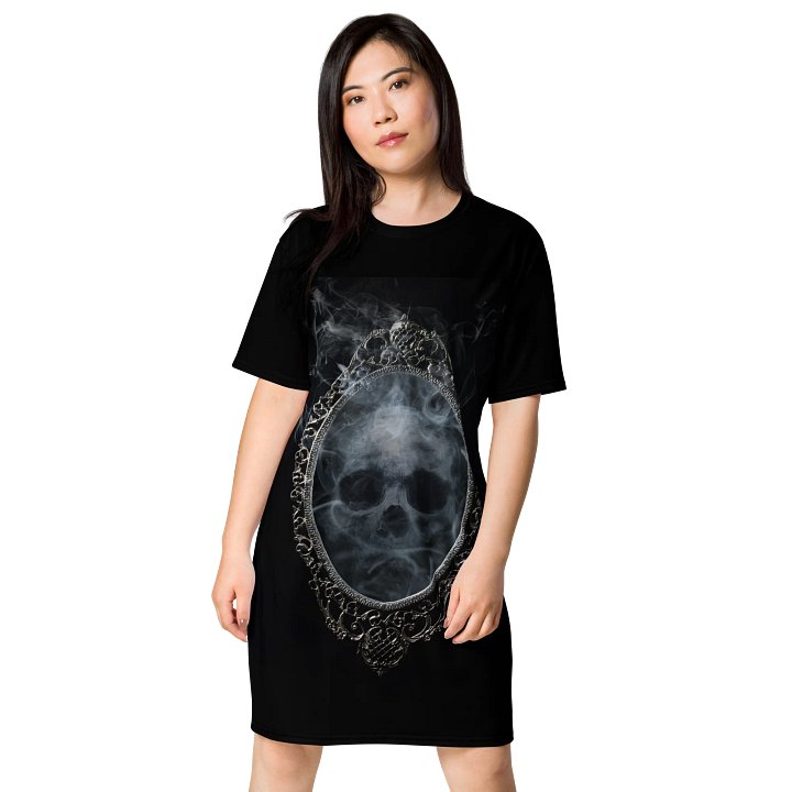 Ethereal Skull Reflection T-Shirt Dress product image (1)