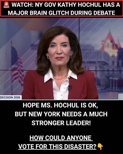 🚨WATCH - NY Governor Kathy Hochul seems to have some sort of Brain Glitch last night during her debate with Bruce Blakeman fo...