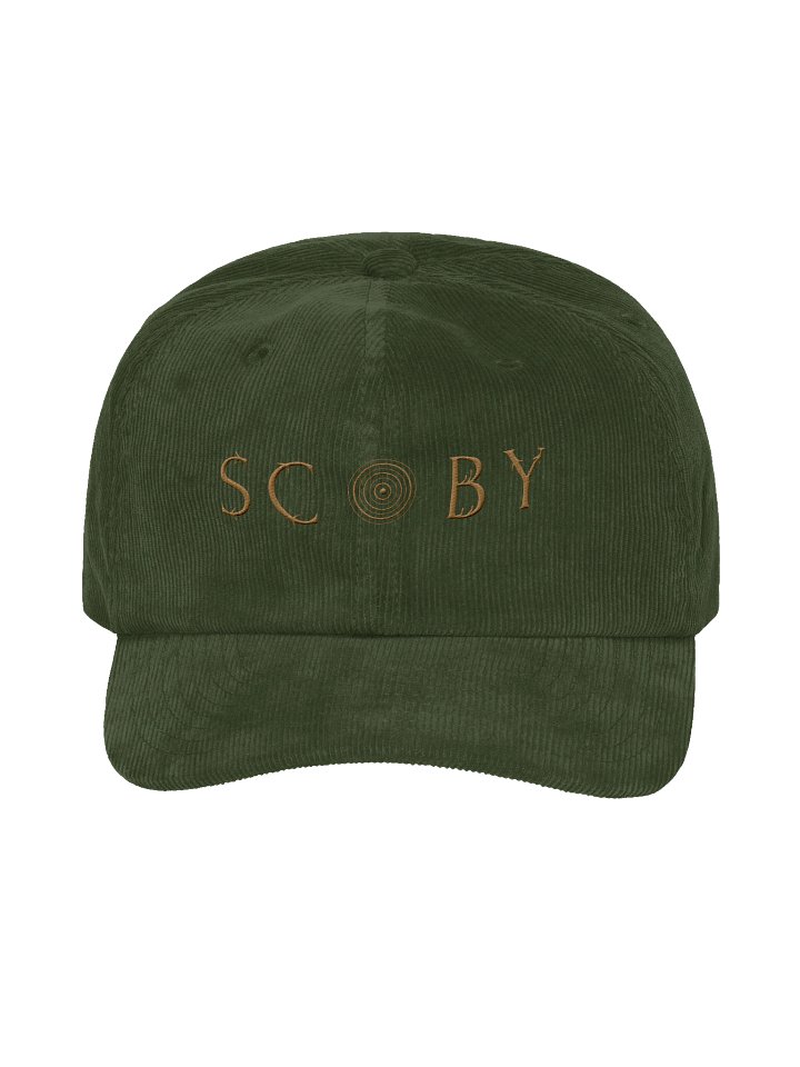 Embroidered Scoby Corduroy Hat in Dark Olive product image (1)