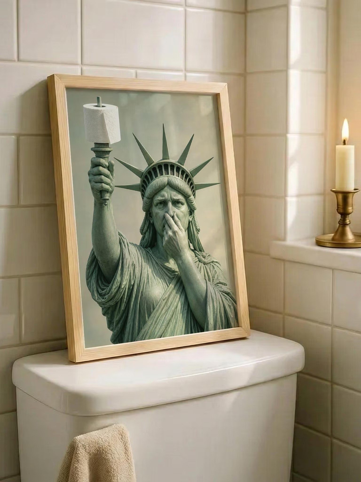 Statue of Liberty Bathroom Art, Funny Toilet Paper Print product image (9)